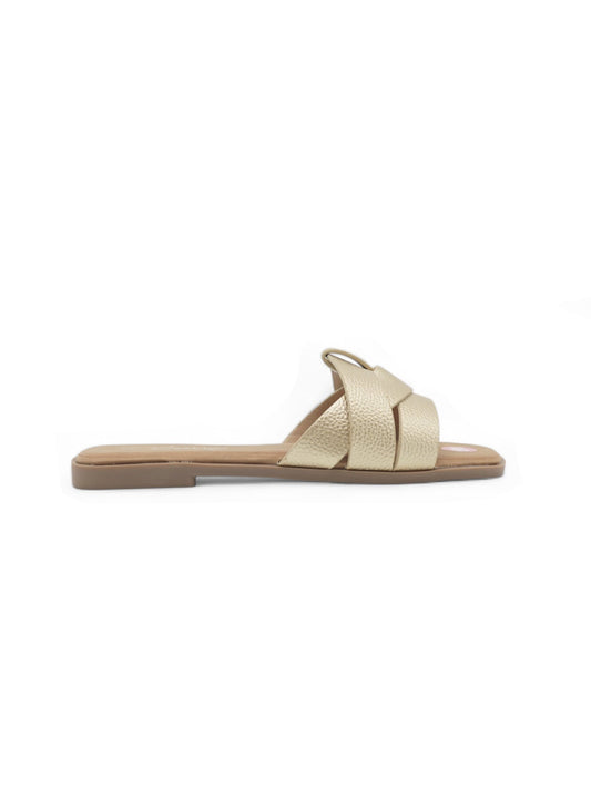 14021-Sandalias Planas de Mujer con Diseño Entrelazado