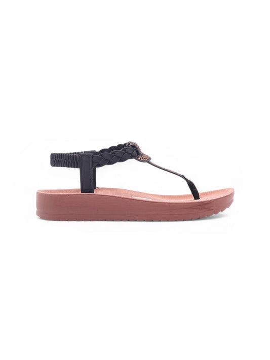 14090 - Sandalias Tipo T con Detalle Trenzado