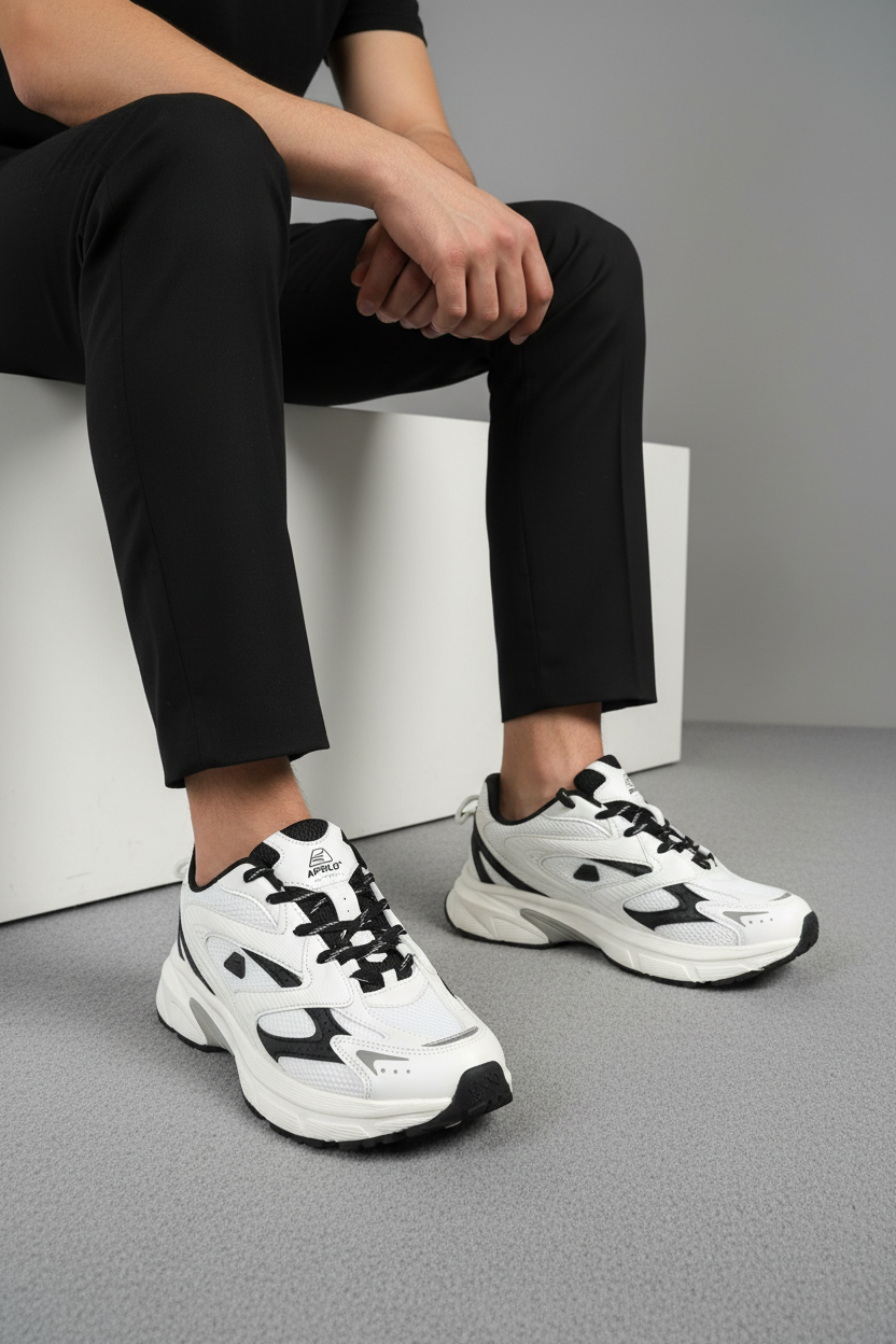 Zapatillas Deportivas Con Acabado Suave, Líneas Aerodinámicas, Cierre de Cordones, Lengüeta Acolchada, Urbano 14649