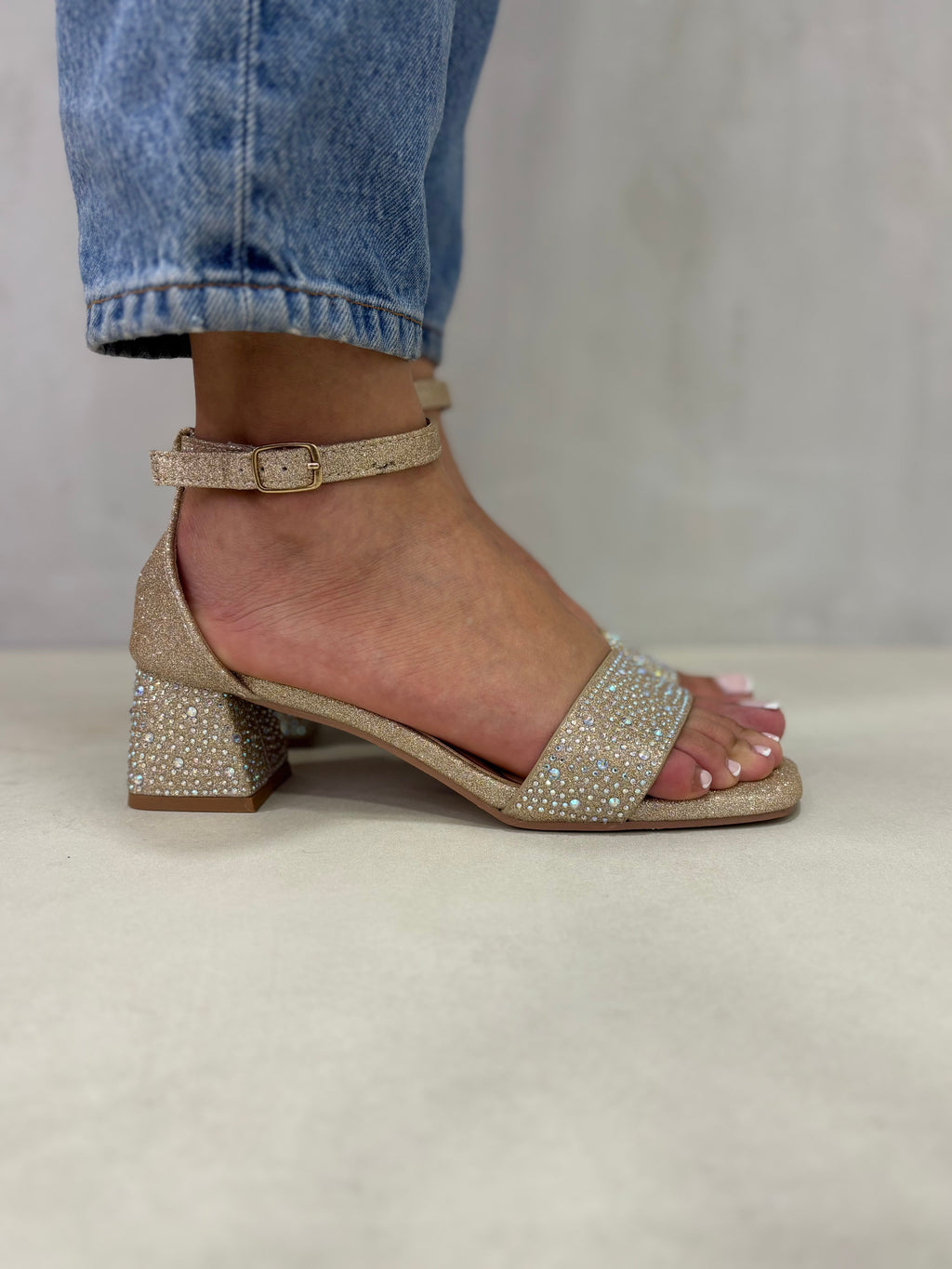 Sandalias Brillo Cuadrado 14466 Elegantes y Cómodas para Fiestas Bodas y Ocasiones Especiales