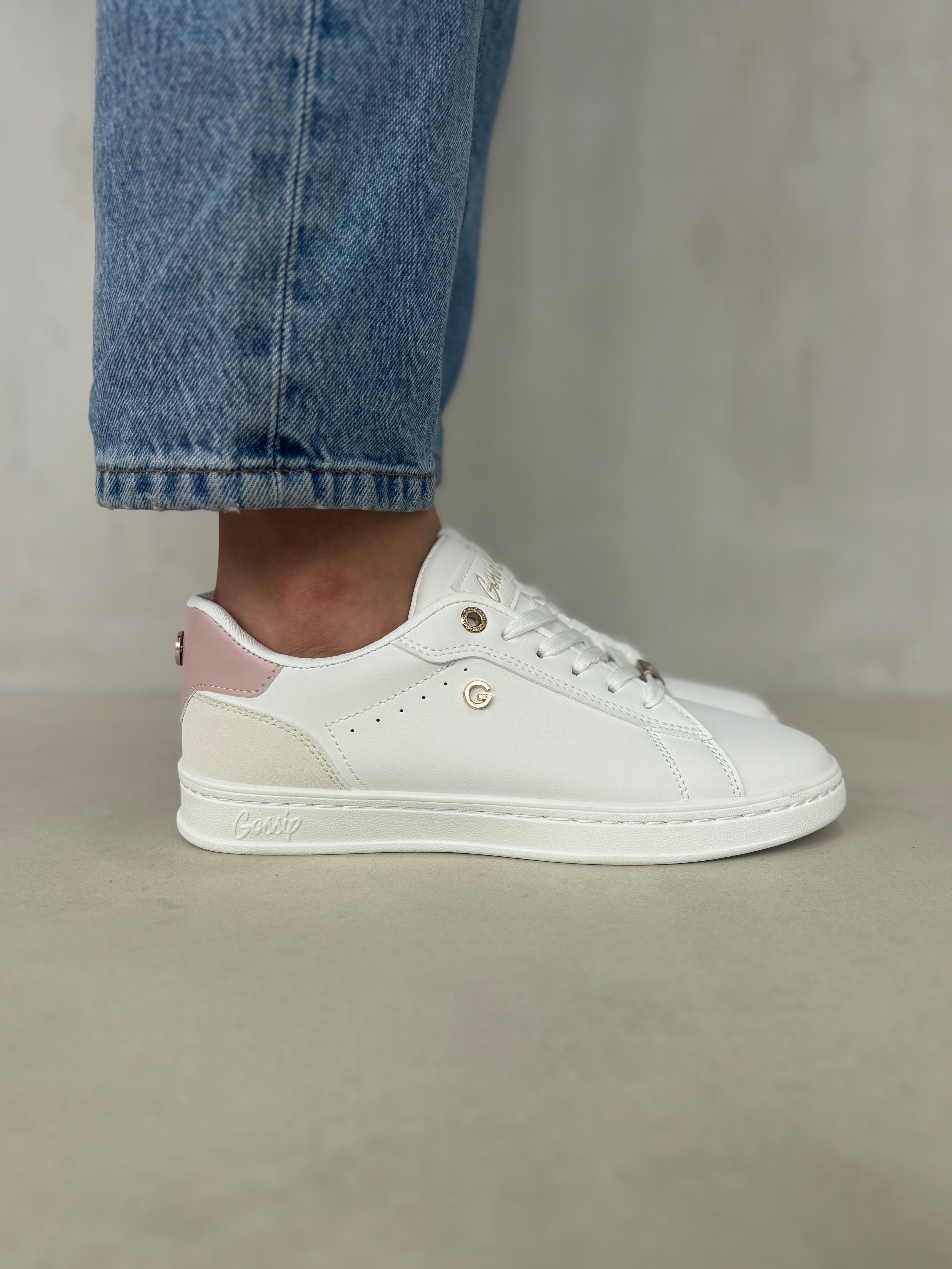 Zapatillas Minimalismo 14320 Comodidad Todo El Día Con Detalle Rosado Y Toques Dorados