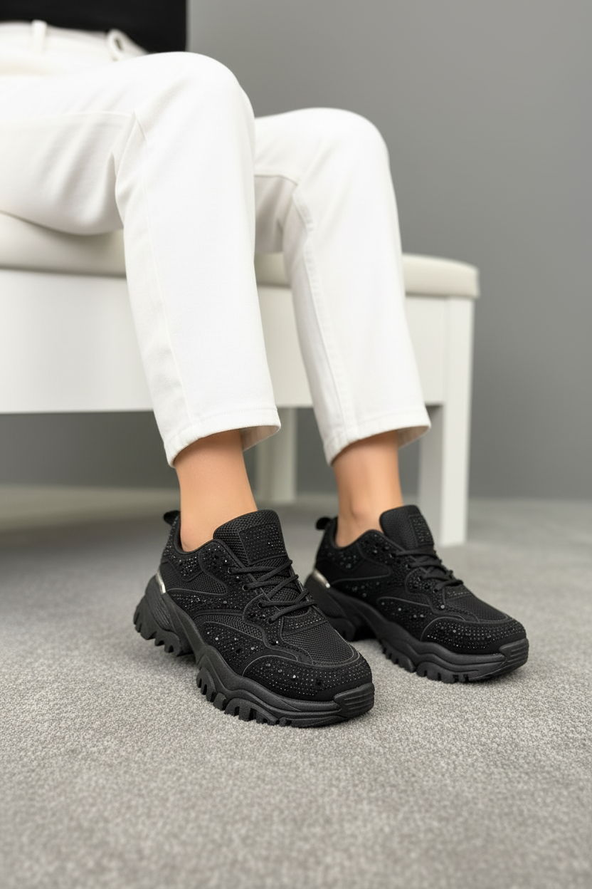 Zapatillas Brillos Urbanos 14406 Con Suela Chunky Y Actitud Para Tu Estilo Urbano Con Glamour