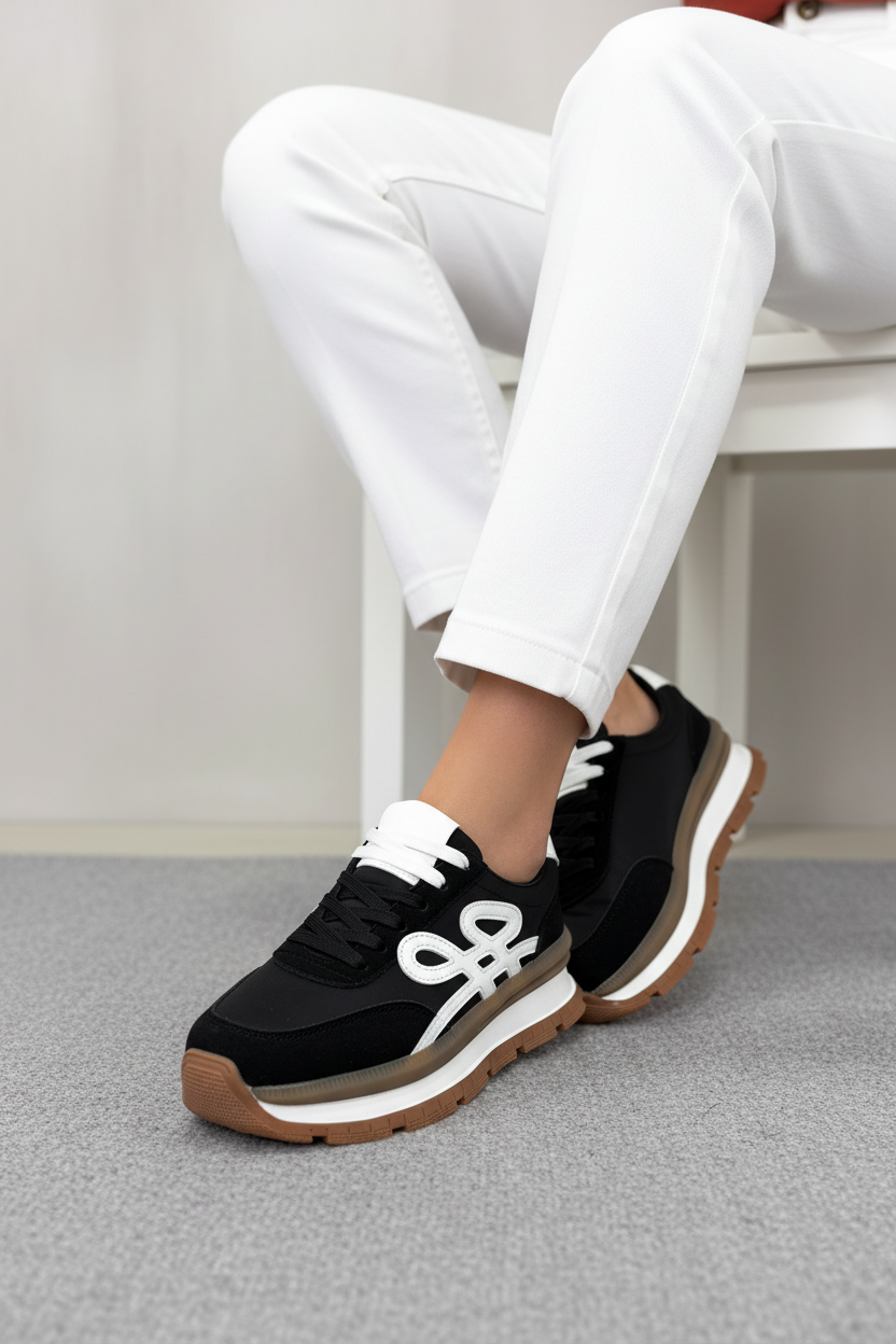 Tenis Neo Urbano 14435 Con Detalles Blancos Suela Bicolor Y Estilo Moderno Y Versátil Para Uso Diario