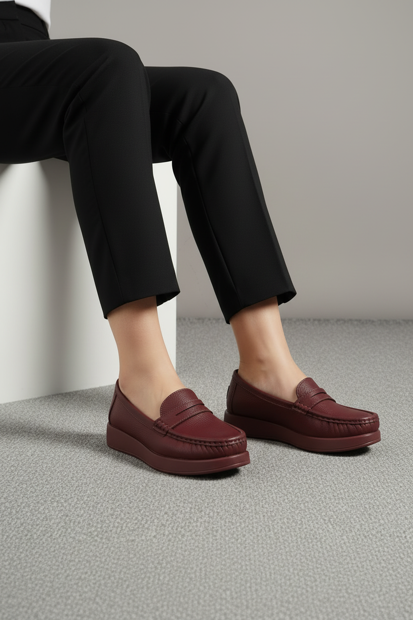 Mocasines Texturizados Negros Con Detalle Decorativo En Antifaz Y Suela Acolchada 14011