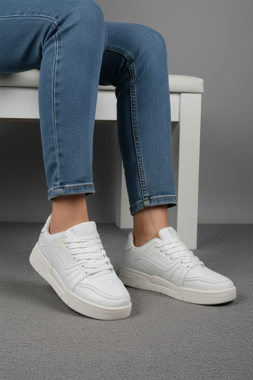 Tenis Blanco Deportivo Para Dama Con Diseño Minimalista Y Suela Ergonómica – 14244