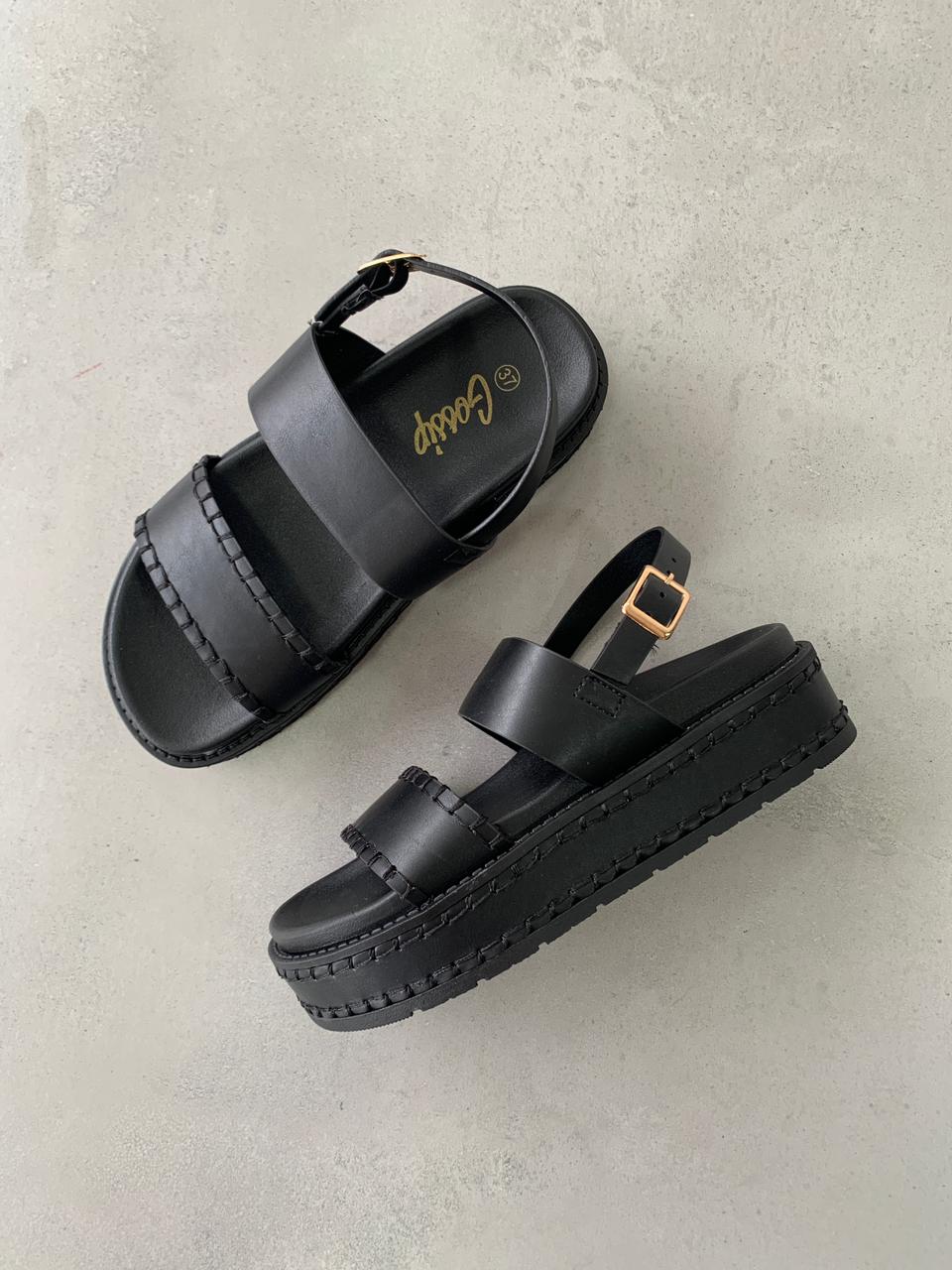 Sandalias Plataforma Alta City 14350 Correa Ajustable Y Estilo Urbano Sofisticado Premium