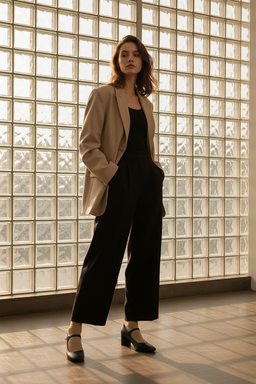 Zapatos De Tacón Medio Azul Marino Con Correa Ajustable Elegancia Diaria Cómodos - 13444