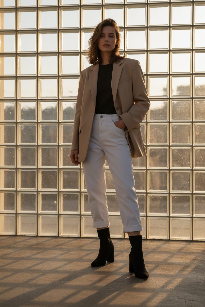 Botines Negros de Tacón Alto Recto con Diseño Elasticado en Tobillo para Silueta Estilizada - 14650