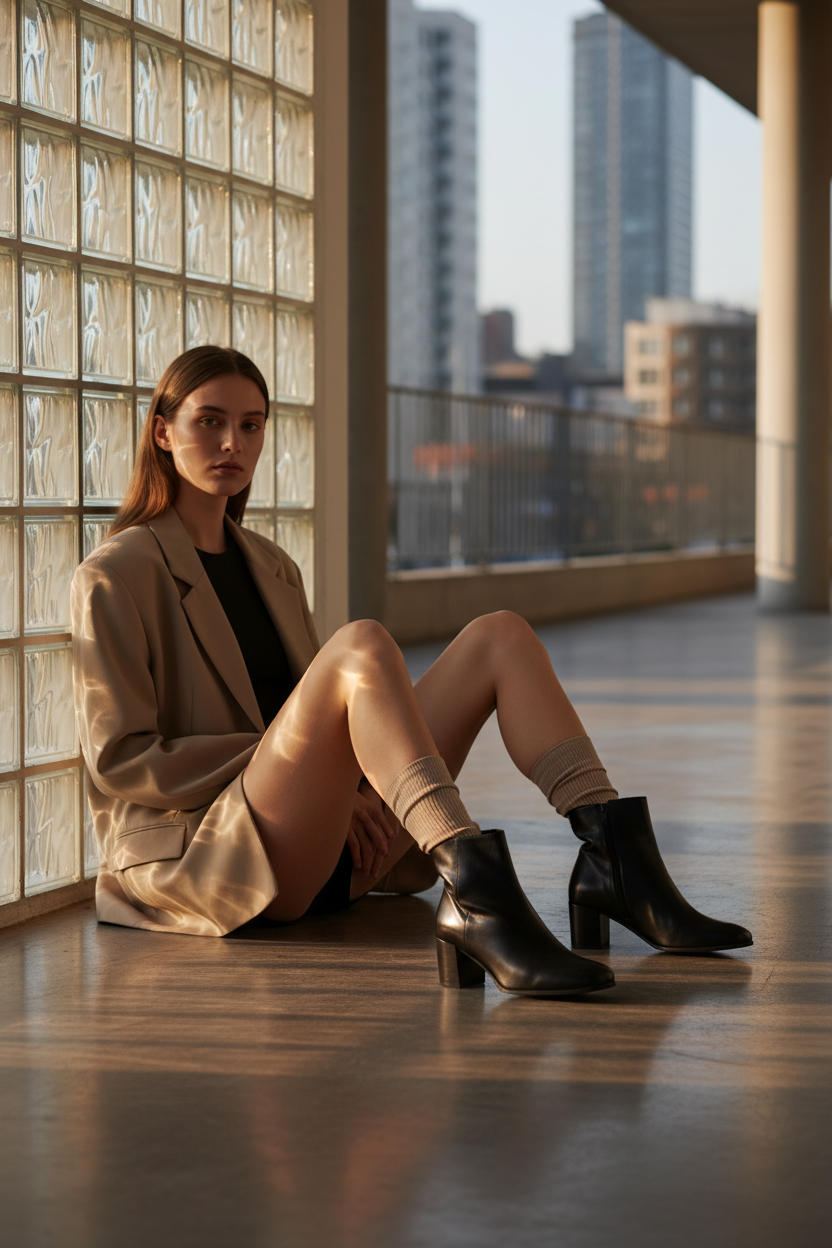 Botines Negros de Tacón Medio con Acabado Premium y Diseño Minimalista para Ocasiones Versátiles - 14675