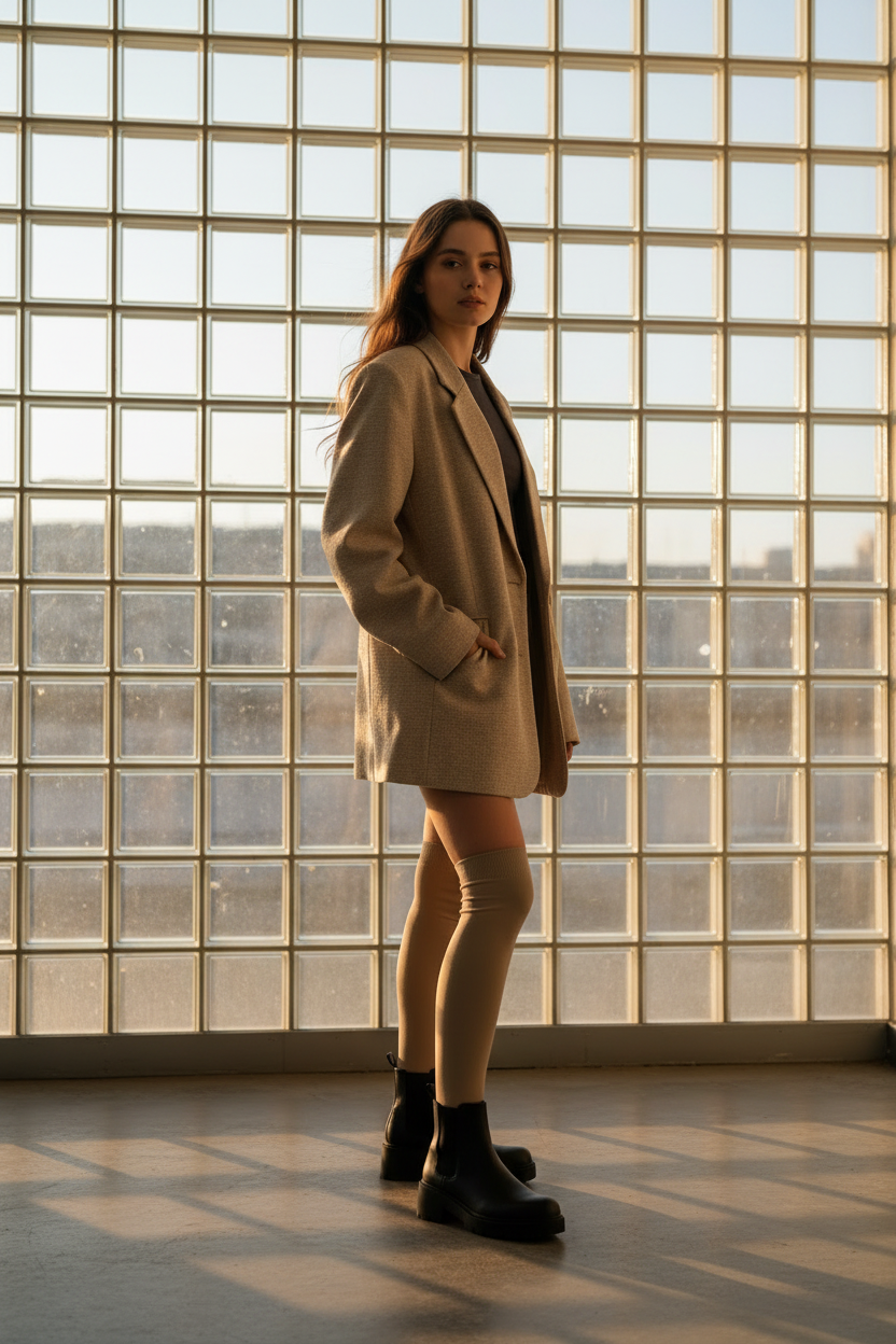 Botín Negro Plataforma Clásica Con Panel Elástico Lateral Para Ajuste Práctico Y Estabilidad – 14668